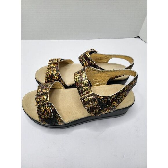 Alegria Morgyn Pretty Things Leather Floral Strap Wedge Sandals Size 8.5 (EU39) - Picture 10 of 11